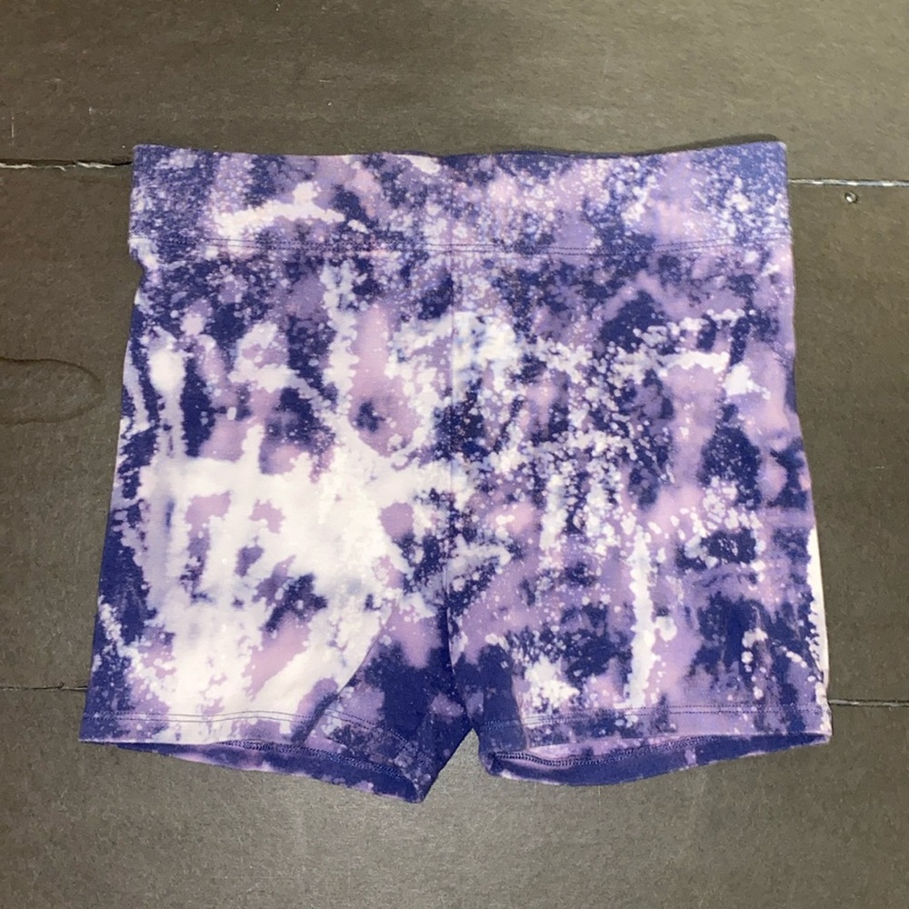 Forever 21 XS Purple White Bleach Dye Athletic Shorts